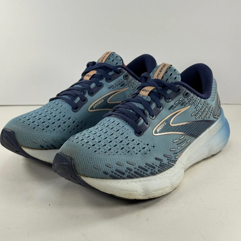 Brooks Glycerin 20 Women's Athletic Running Shoes Blue Pink Size 8.5‎